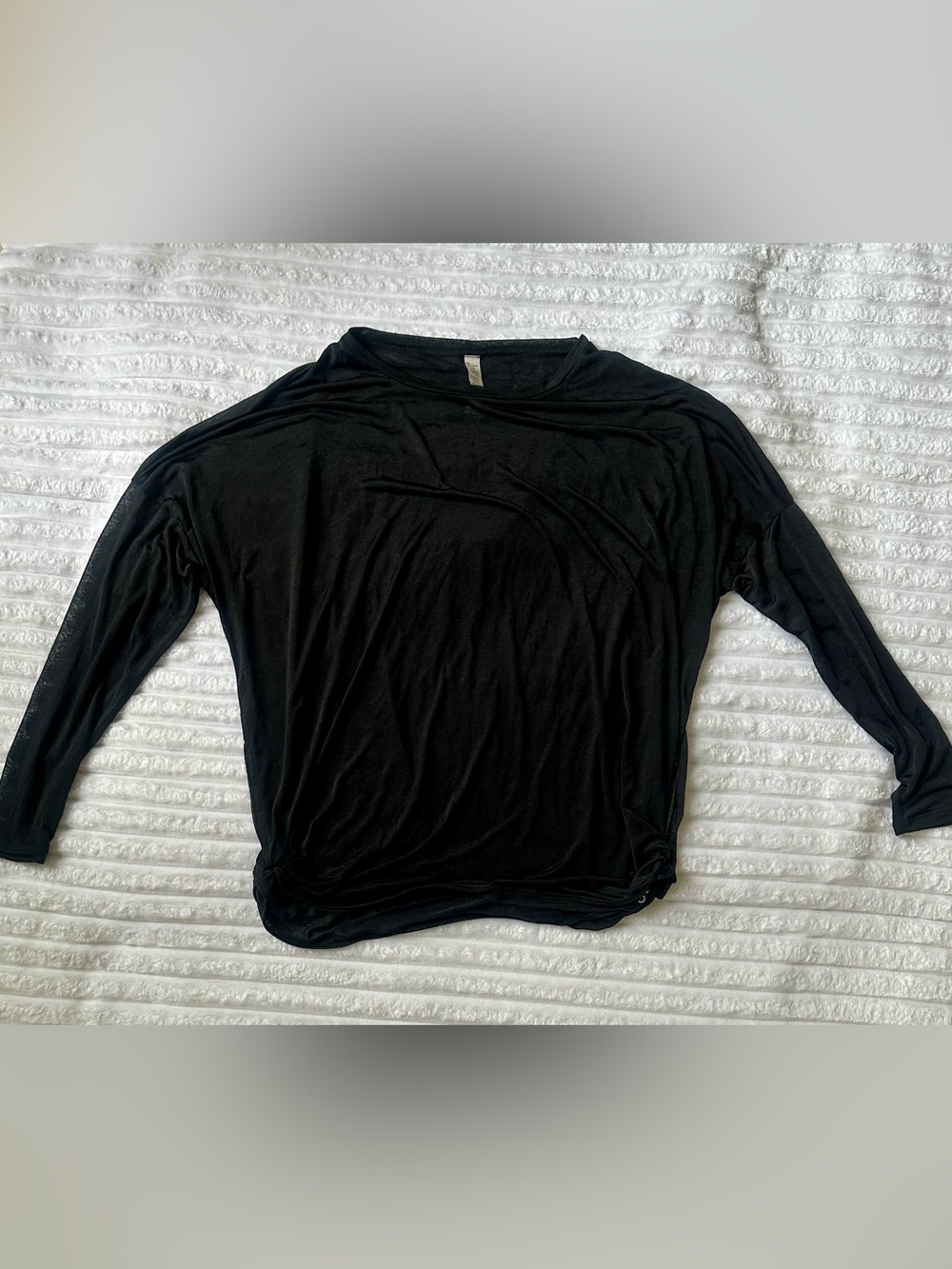 ALO Yoga Black Long Sleeve Draped Crew Top